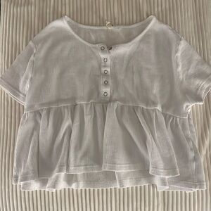 Pacsun White Short Sleeve Button Down Top